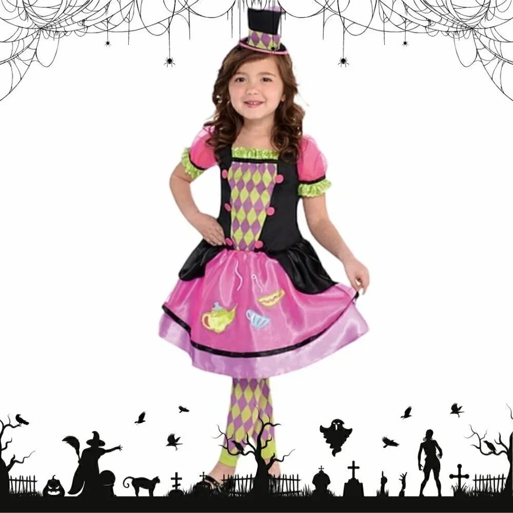 Nwot Girl's 3T-4T Mad Hatter Halloween Costume